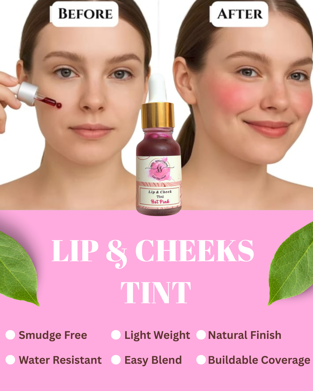 Lip and Cheek Tint – Cherry Red / Hot Pink