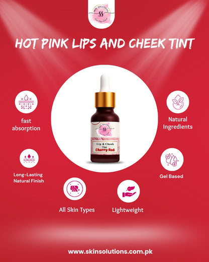 Lip and Cheek Tint – Cherry Red / Hot Pink